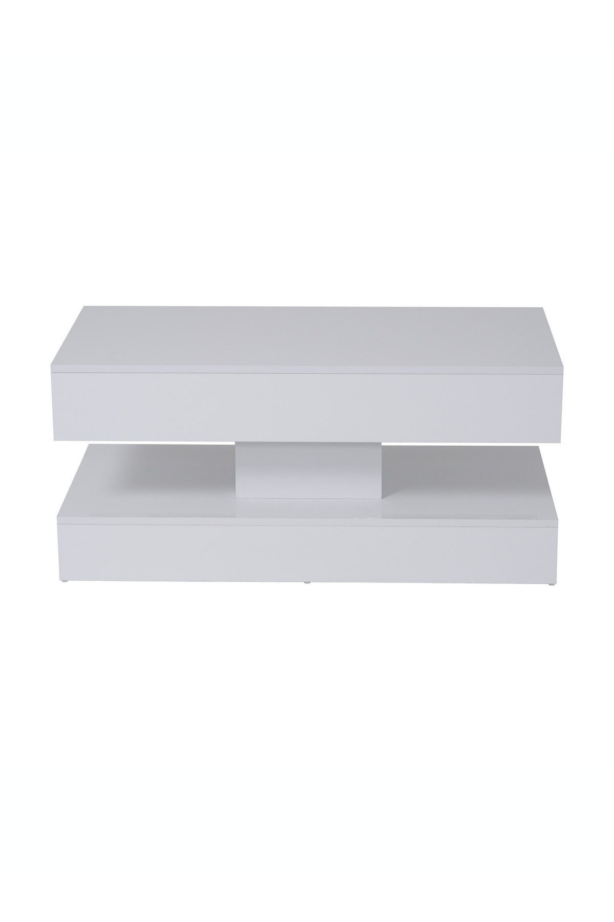 Hernest A Kalite MDF Parlak Orta Sehpa Çift Raflı Modern Salon Sehpası 100x50x45 cm
