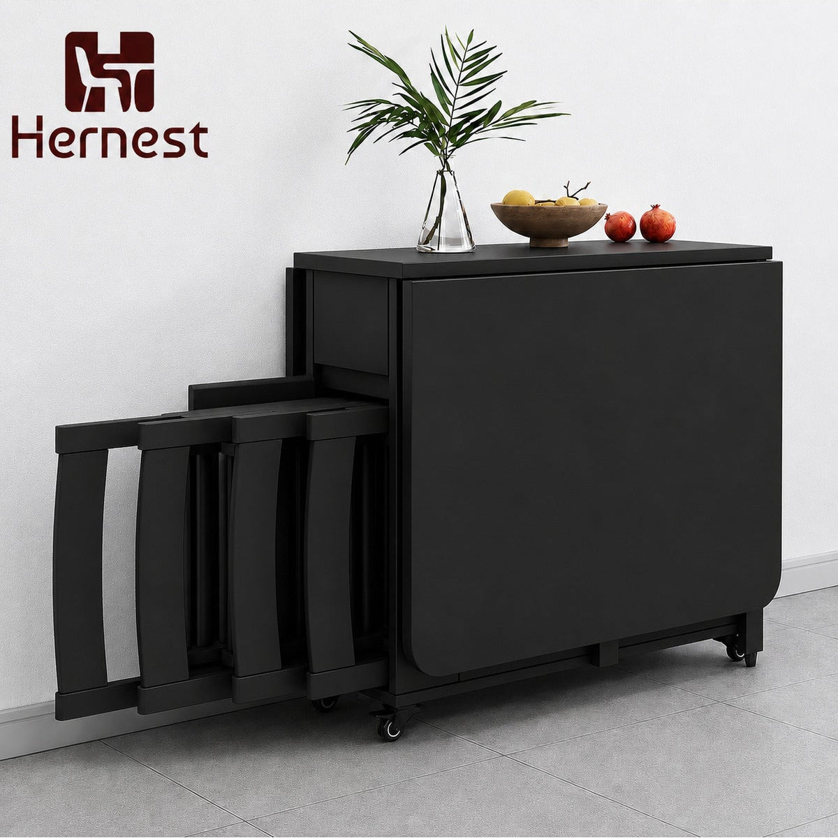 Hernest UZATILABİLİR YEMEK MASASI BAMBU RENK SETİ