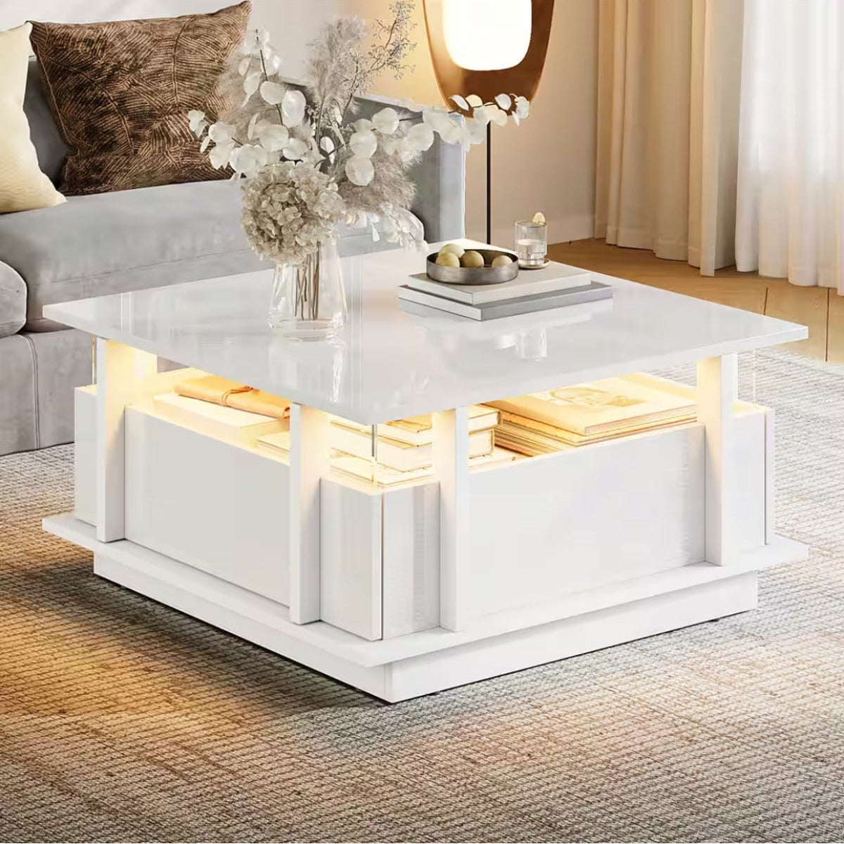 Hernest MODERN KARE ÇEKMECELİ ORTA SEHPA