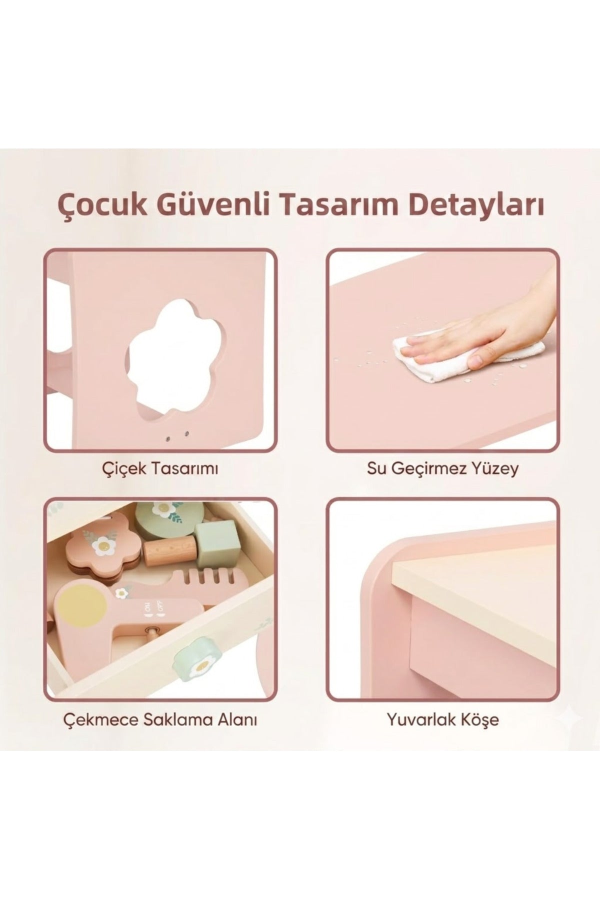 Hernest ÇOCUK OYUNCAK MAKYAJ MASASI SETİ