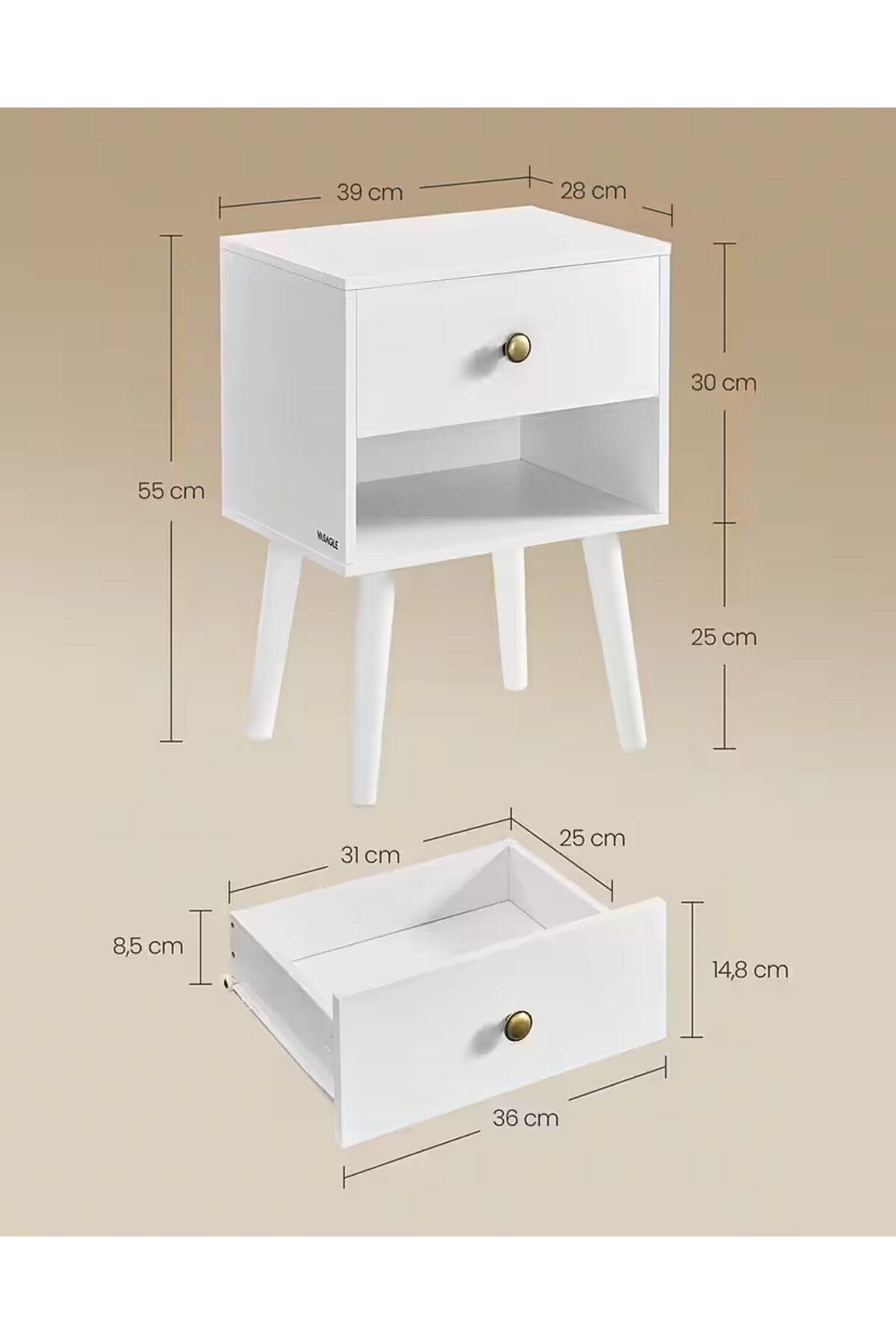 Hernest PREMİUM KALİTE MDF KOMODİN