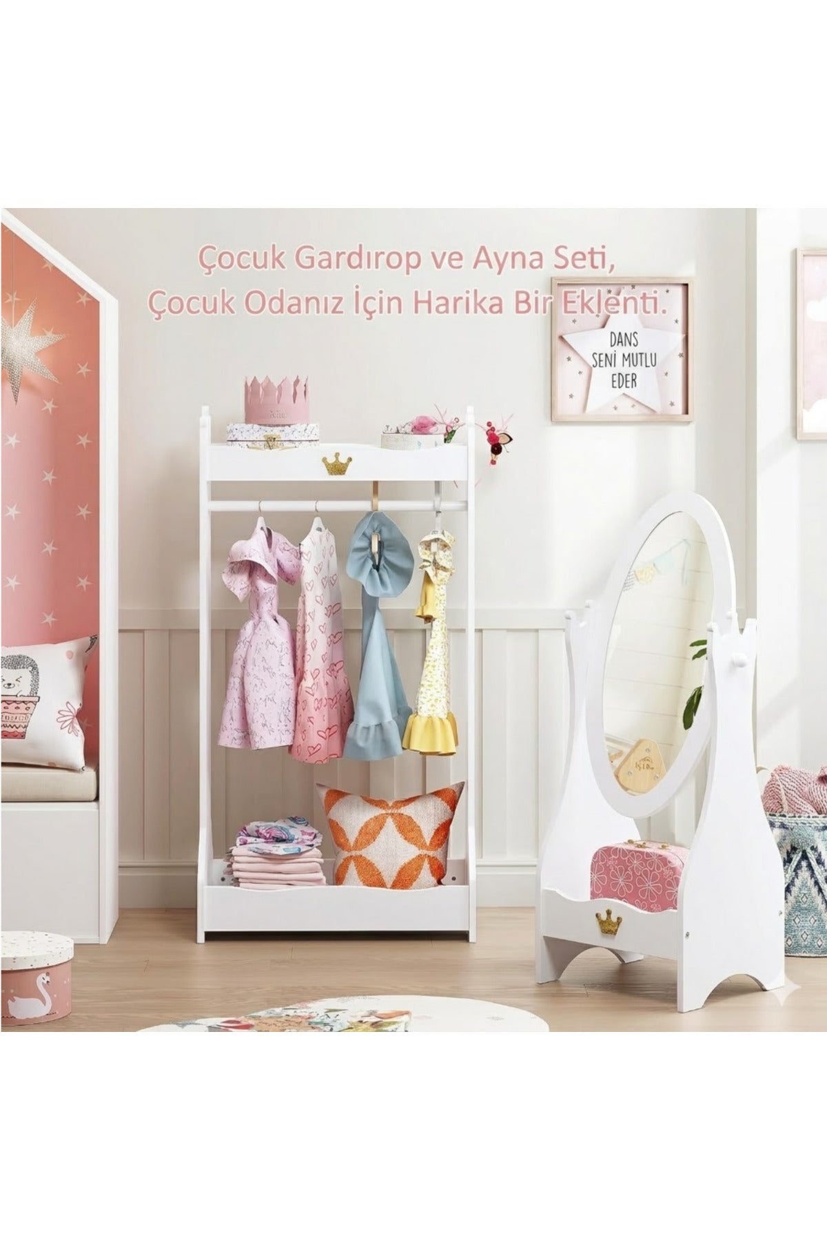 Hernest ÇOCUK KOSTÜM SAKLAMA STANDI VE ÇOCUK BOY AYNASI