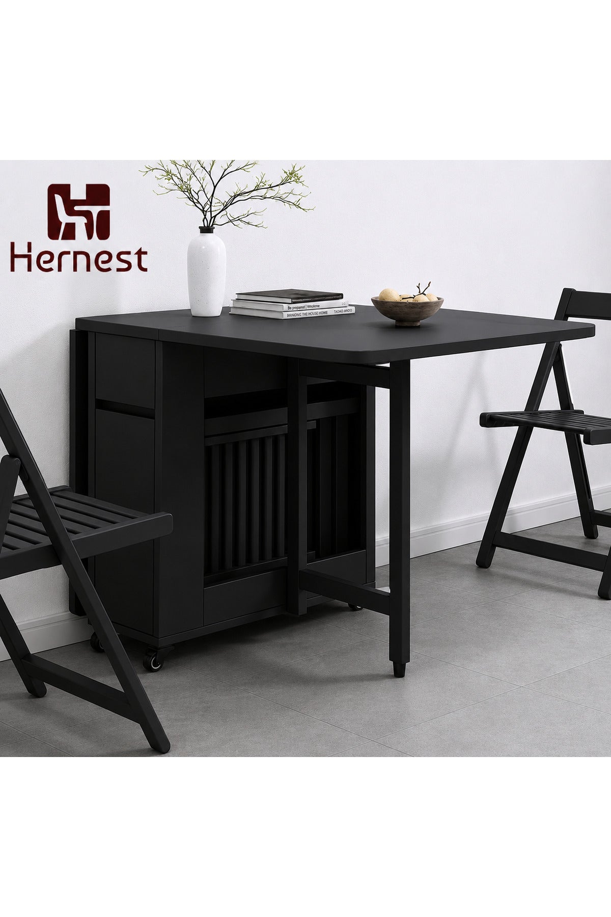 Hernest UZATILABİLİR YEMEK MASASI BAMBU RENK SETİ