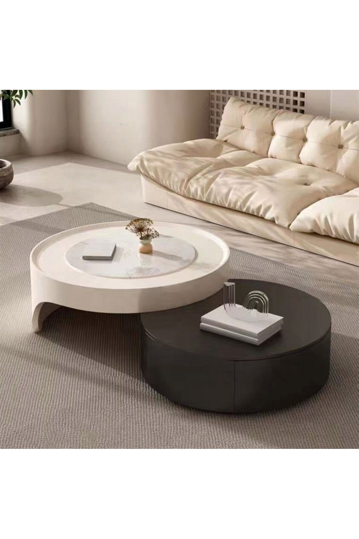 Hernest ÇİFT KATLI GERİ ÇEKİLEBİLİR SALON SEHPASI Komple Dogal Ahsap