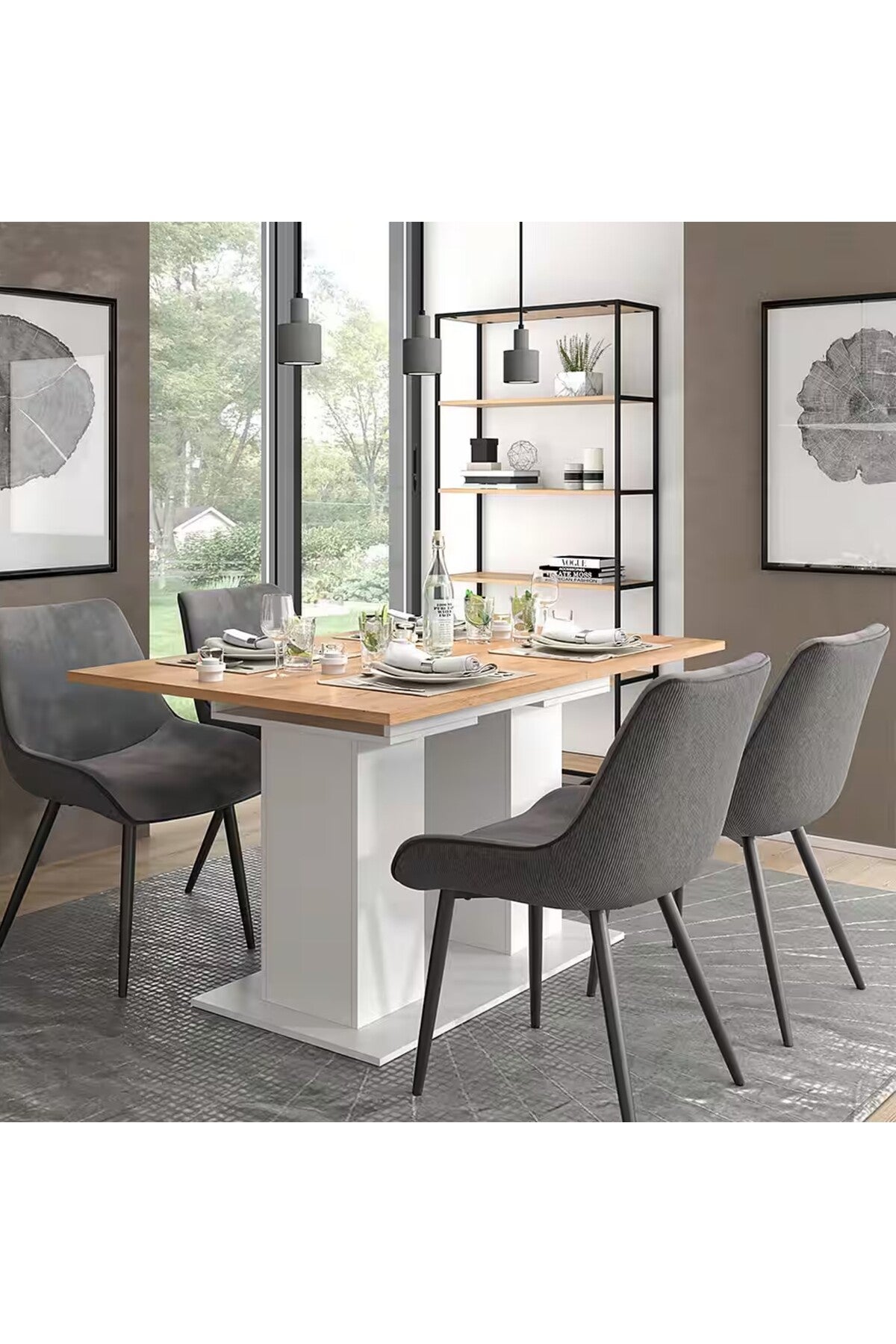 Hernest AÇILIR YEMEK MASASI 140-180 cm | MODERN TASARIM ÇOK AMAÇLI MASA