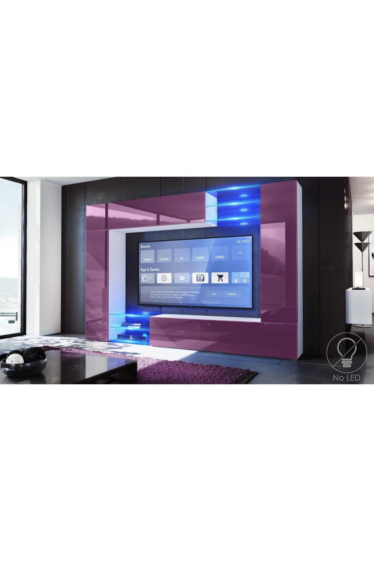 Hernest TV ÜNİTESİ-MOR-BEYAZ-SİYAH
