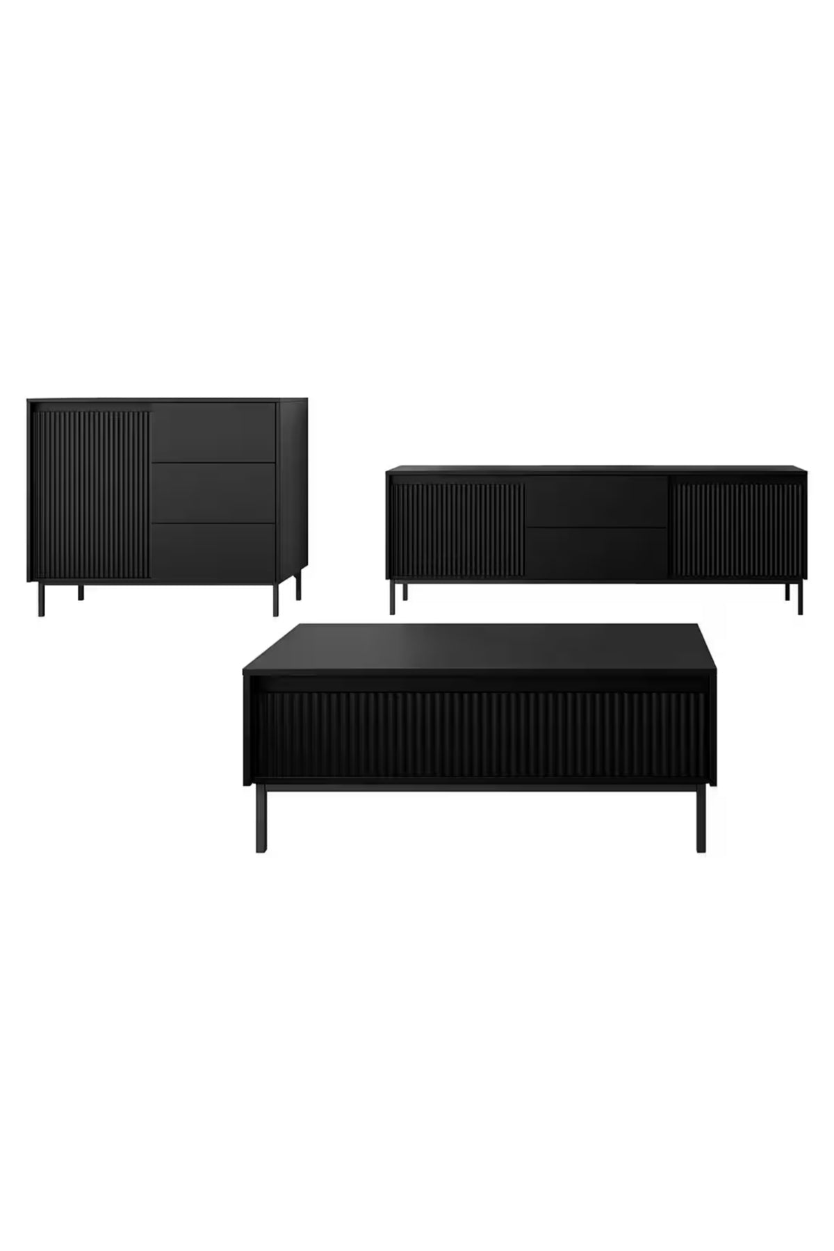 Hernest MODERN TV ÜNİTESİ VE YAŞAM ÜNİTESİ - 3 PARÇA SET