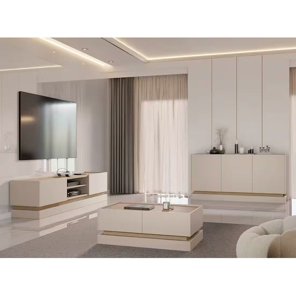 MODERN YAŞAM ÜNITESI SETI - TV ÜNITESI, KONSOL VE ORTA SEHPA TAKIMI