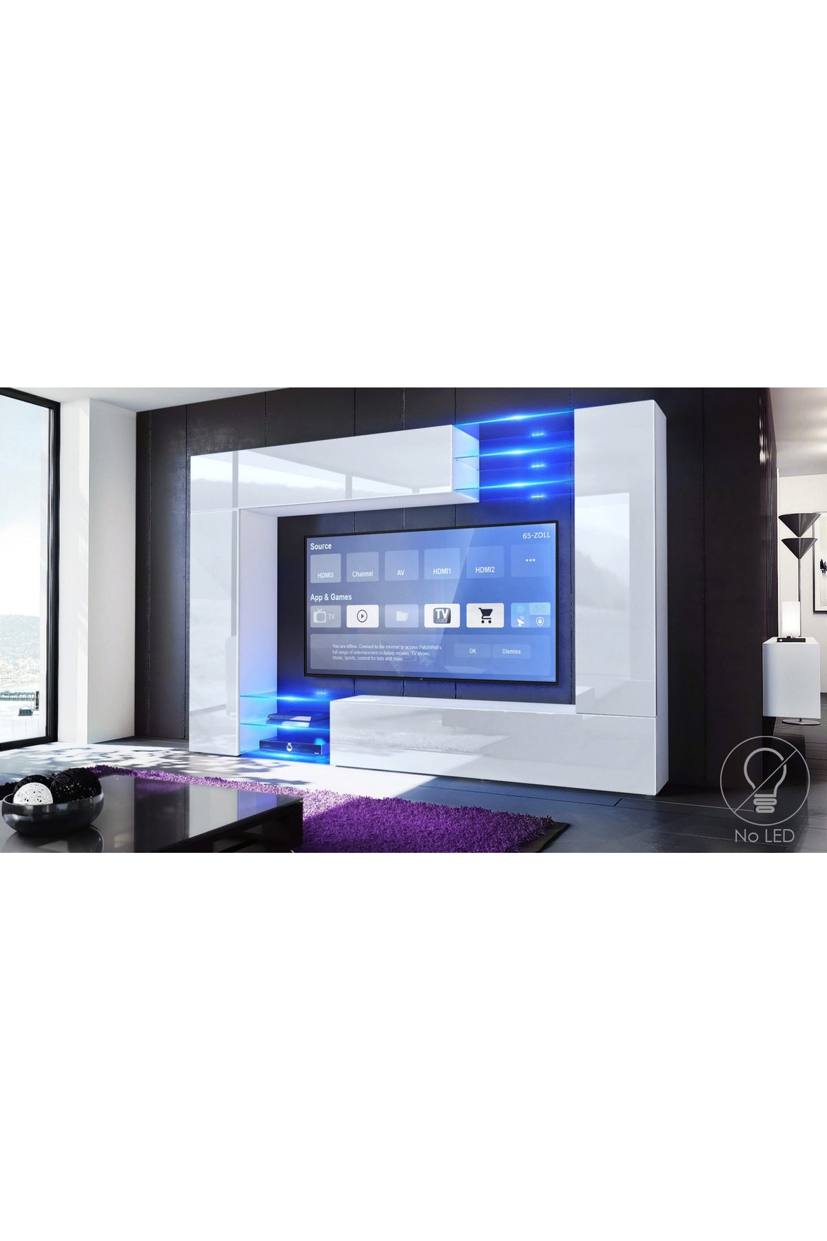 Hernest TV ÜNİTESİ-MOR-BEYAZ-SİYAH