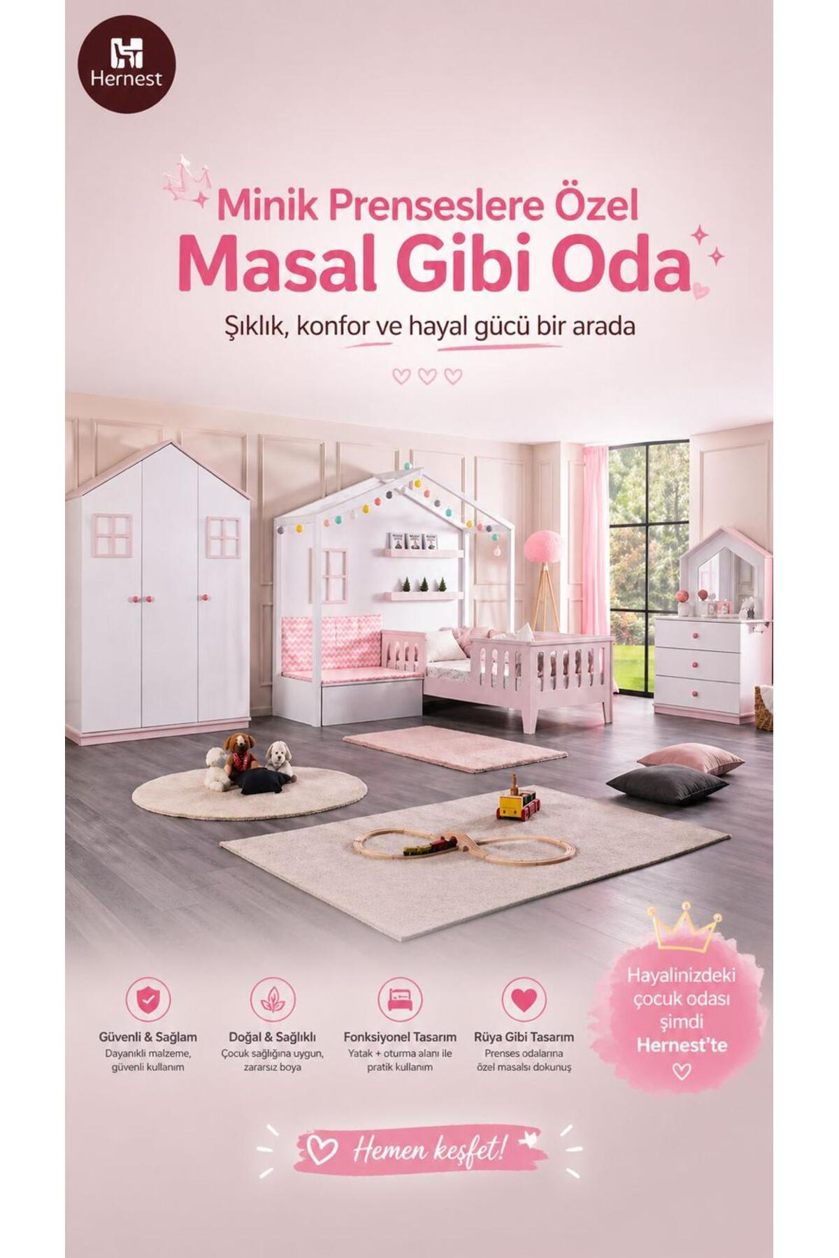 Hernest MODERN MASİF AHŞAP MİNİMALİST BEBEK ODASI