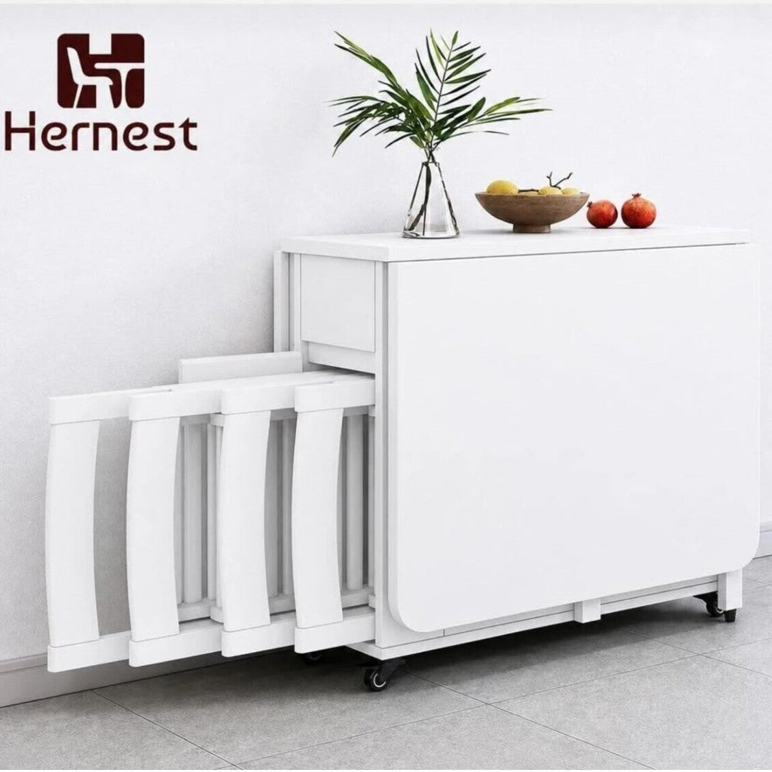 Hernest UZATILABİLİR YEMEK MASASI BAMBU RENK SETİ
