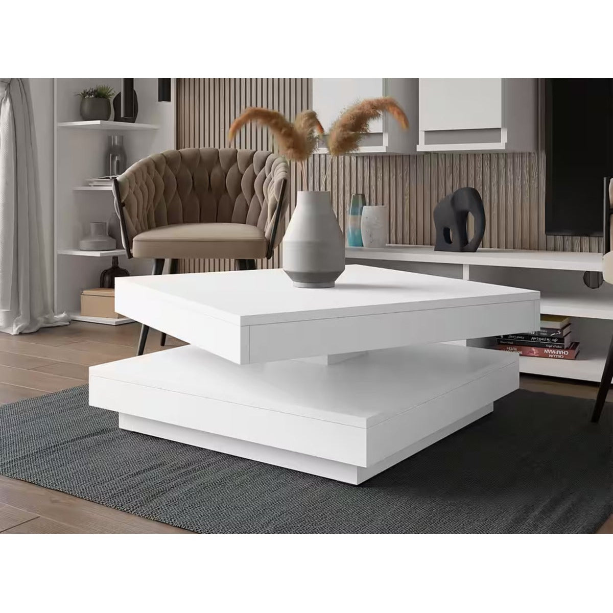 Modern Kare Orta Sehpa Salon Oturma Odası Sehpası 70x70 cm