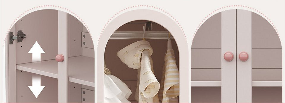 Flieks çocuk gardırobu (1 adet) 2 kapılı askılı gardırop akrilik şeffaf kapaklı 80×50×120cm