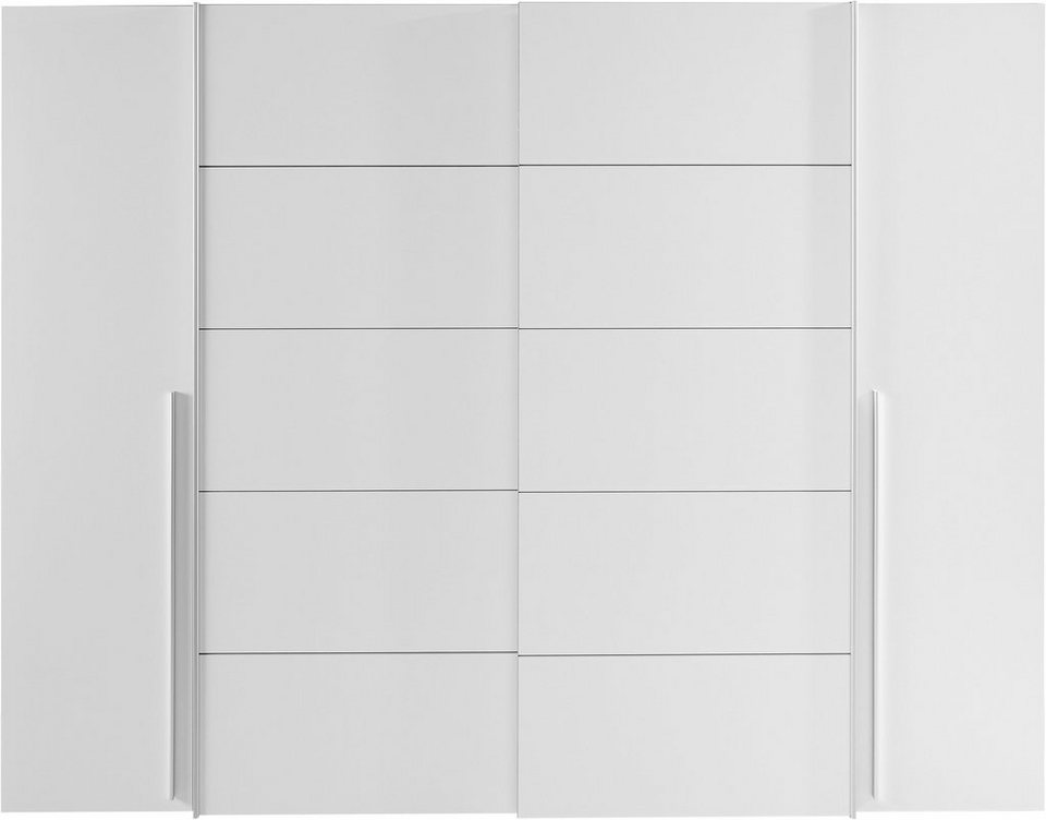 FORTE Narago gardırop, kombinasyon gardırop, modern tasarım (G/Y/D yaklaşık 270/210/61cm, aynı zamanda premium özelliklerle) sürgülü kapı ve yan döner kapı kombinasyonu, Avrupa Yapımı