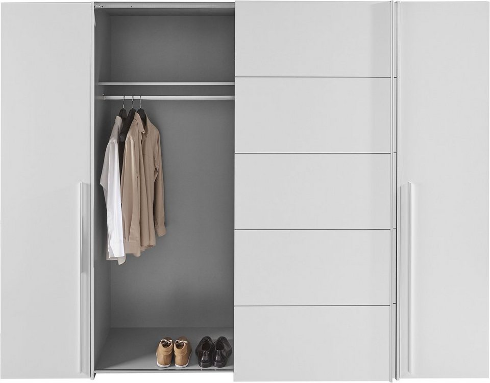 FORTE Narago gardırop, kombinasyon gardırop, modern tasarım (G/Y/D yaklaşık 270/210/61cm, aynı zamanda premium özelliklerle) sürgülü kapı ve yan döner kapı kombinasyonu, Avrupa Yapımı