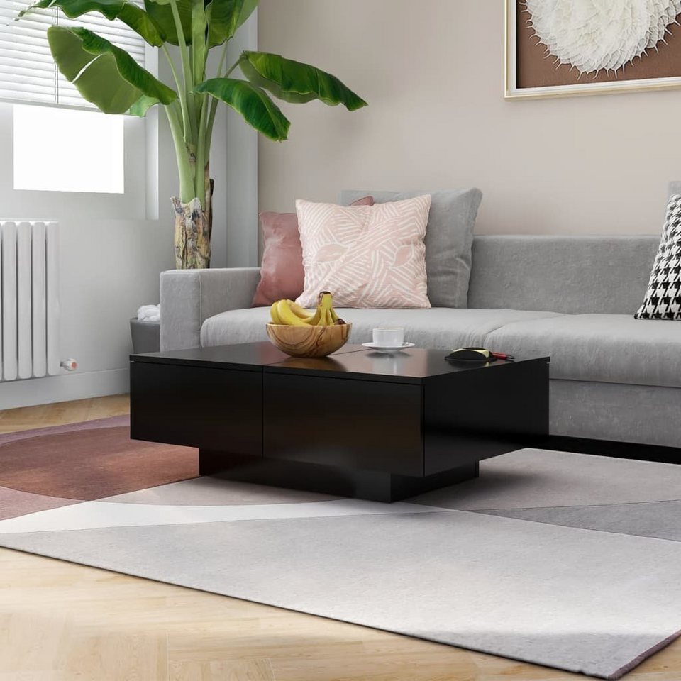 furnicato sehpa siyah 90 x 60 x 31 cm ahşap malzemeden yapılmış (1 adet), atıştırmalıklar için geniş alana sahip, bakımı kolay oturma odası masa yüzeyi