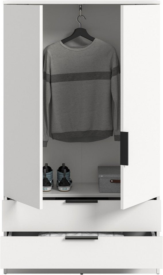Ev eşyası çamaşır dolabı SKARDE, gardırop, yatak odası dolabı, dolap (1 adet, yükseklik: 140 cm, 2 kapı, 2 çekmece, 1 elbise askısı) OTTO BESTSELLER, gardırop, üniversal dolap, hol dolabı, dolap
