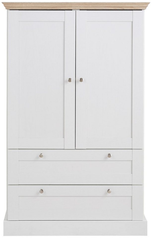OTTO home Binz gardırop, çamaşır dolabı, çok amaçlı dolap, İskandinav kır evi tarzı (G/Y/D yaklaşık 84/130/35 cm), birçok saklama alanı seçeneği, metal kulplar, çerçeveli/kasetli kapılar