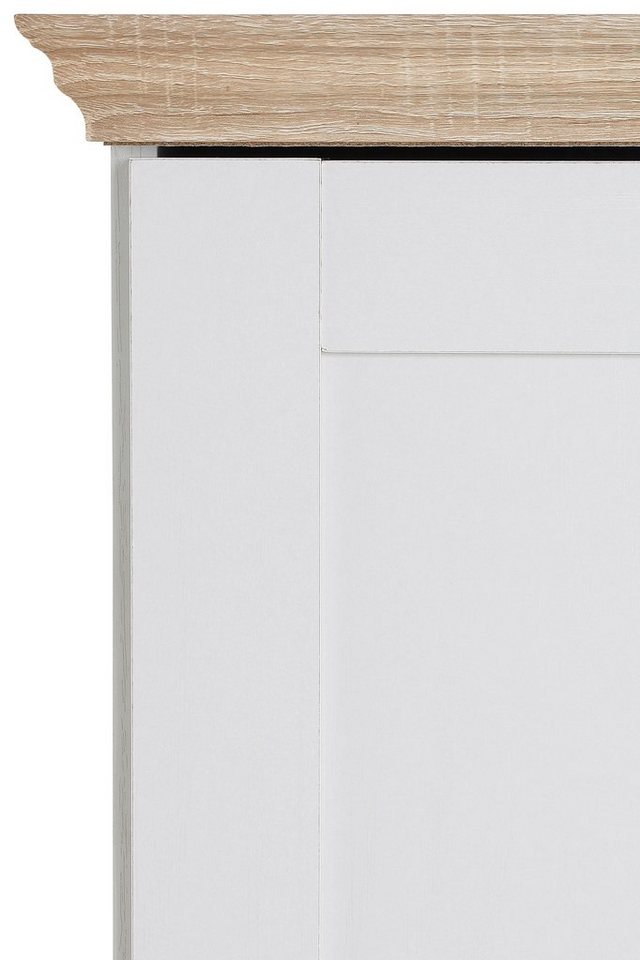 OTTO home Binz gardırop, çamaşır dolabı, çok amaçlı dolap, İskandinav kır evi tarzı (G/Y/D yaklaşık 84/130/35 cm), birçok saklama alanı seçeneği, metal kulplar, çerçeveli/kasetli kapılar