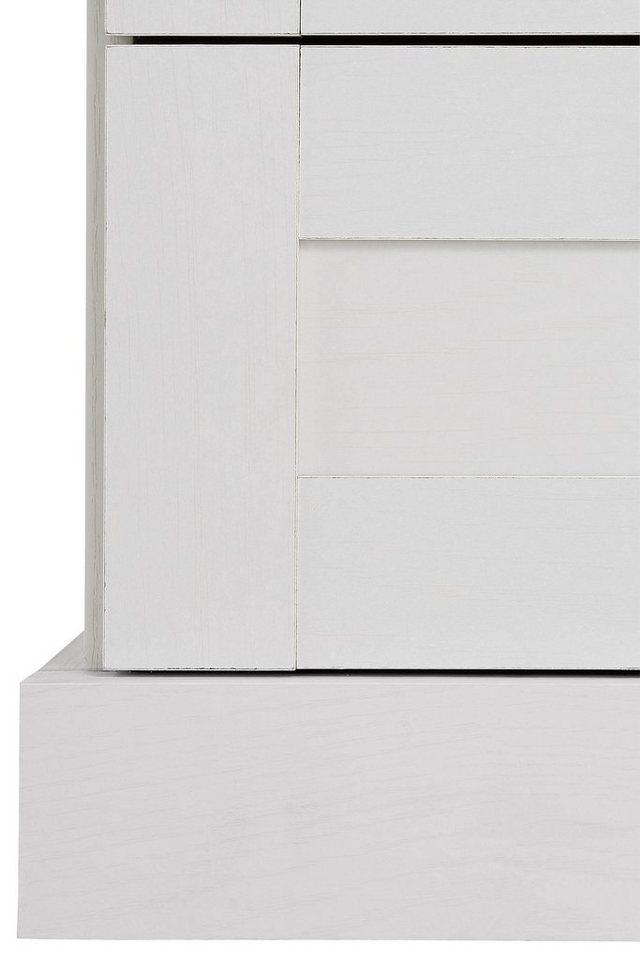 OTTO home Binz gardırop, çamaşır dolabı, çok amaçlı dolap, İskandinav kır evi tarzı (G/Y/D yaklaşık 84/130/35 cm), birçok saklama alanı seçeneği, metal kulplar, çerçeveli/kasetli kapılar