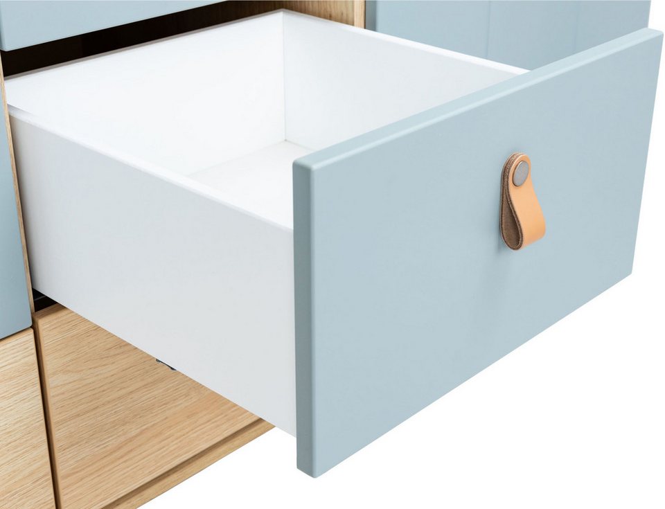 OTTO home Hennix gardırop, yavaş kapanan İskandinav sivri çatı tasarımı, bol miktarda saklama alanı (Y/G/D yaklaşık 200/150/51cm) 3 çekmece, Almanya'da üretilmiştir, değişken raflar