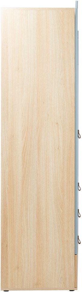 OTTO home Hennix gardırop, yavaş kapanan İskandinav sivri çatı tasarımı, bol miktarda saklama alanı (Y/G/D yaklaşık 200/150/51cm) 3 çekmece, Almanya'da üretilmiştir, değişken raflar