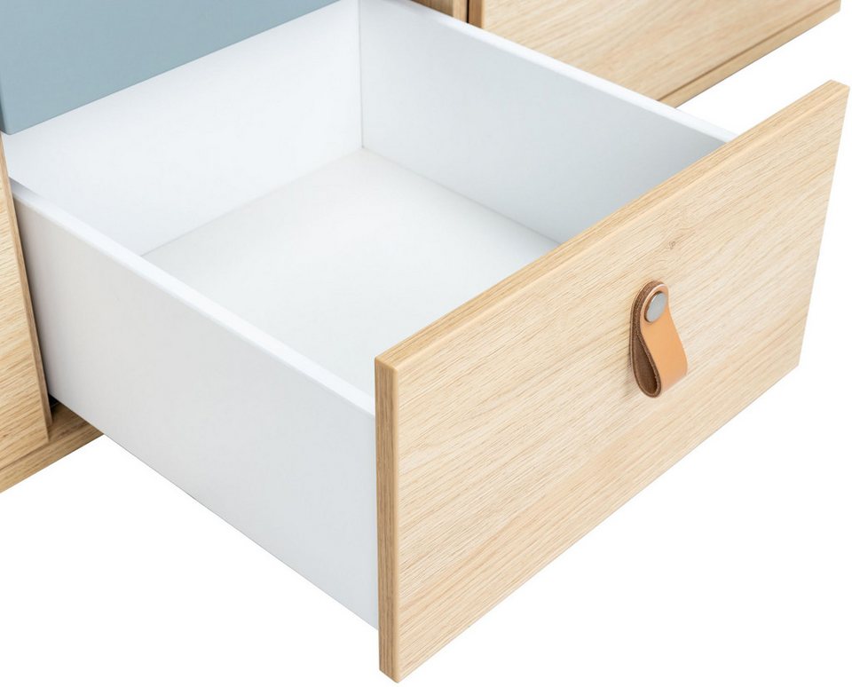 OTTO home Hennix gardırop, yavaş kapanan İskandinav sivri çatı tasarımı, bol miktarda saklama alanı (Y/G/D yaklaşık 200/150/51cm) 3 çekmece, Almanya'da üretilmiştir, değişken raflar
